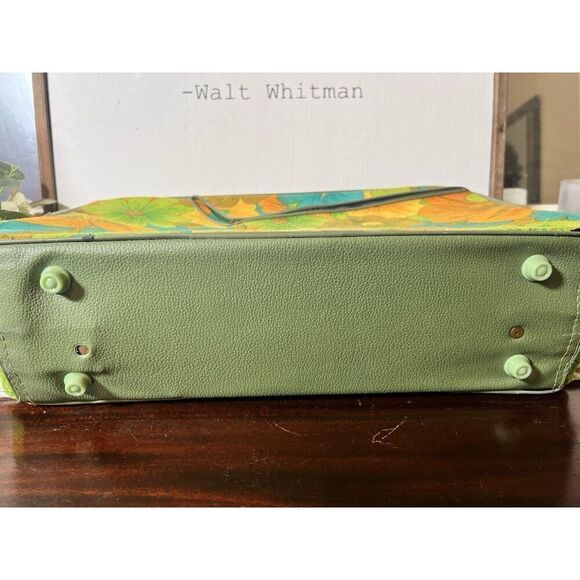 Vintage Retro Small Suitcase Carrying Case Trunk‎ Mid Century Floral Mod Hippie - Picture 12 of 13